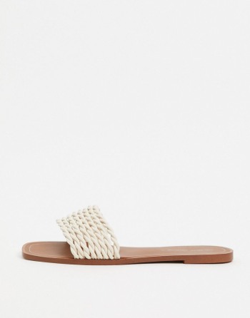 Pull&Bear Plaited Strap Slip On Bijele - Ženske Sandale | 89341EKQM